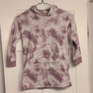 wonder nation Mauve & White Tie-Dye Hoodie Dress